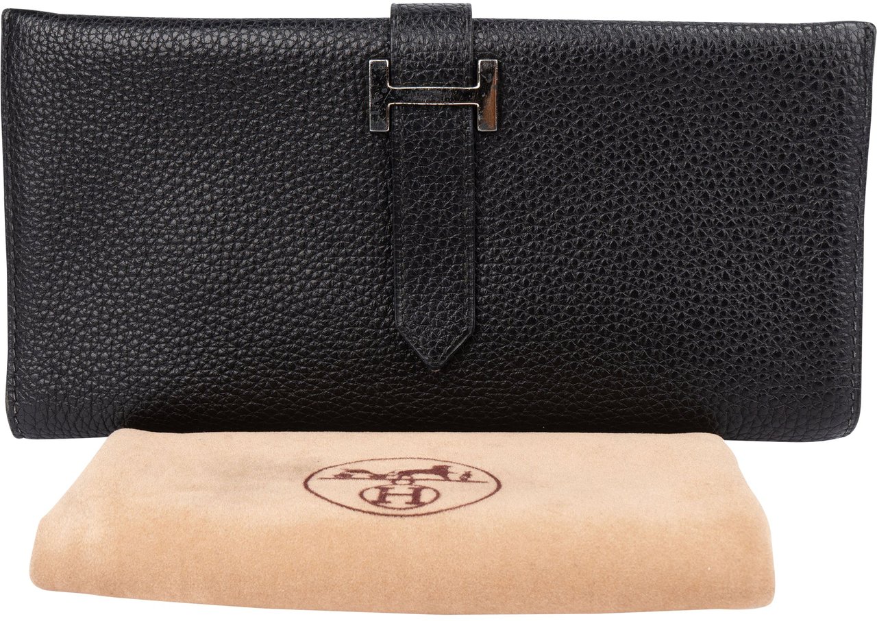 Hermès Hermès Black Leather Bifold Bearn Wallet Divers