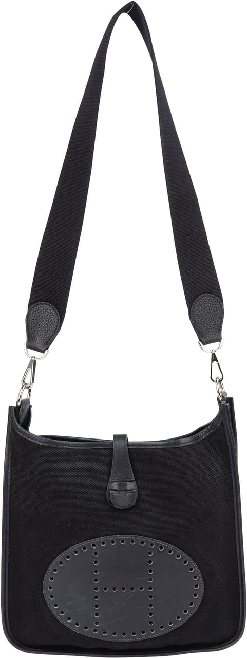 Hermès Hermès Classic Black Cotton Evelyne PM Crossbody Bag Zwart