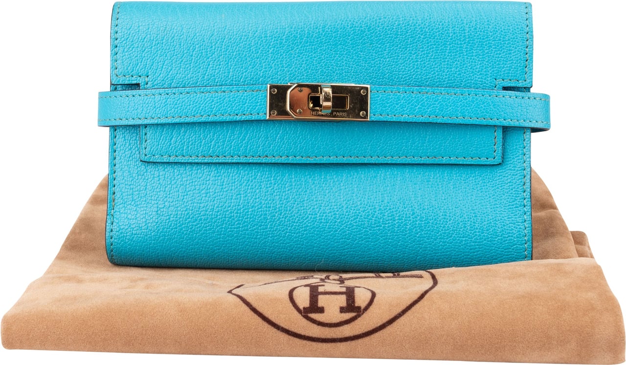 Hermès Hermès Mysore Leather Kelly Compact Wallet Divers