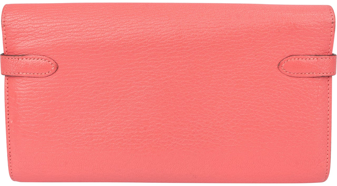 Hermès Hermès Pink Chevre Leather Kelly Wallet Roze
