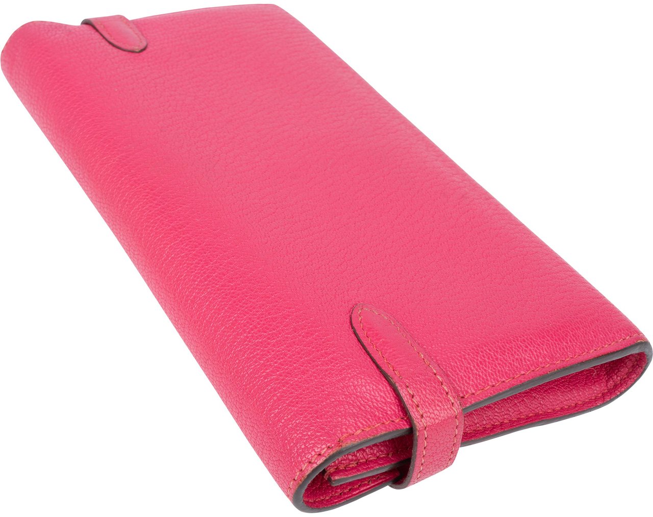 Hermès Rose Pourpre Chevre Leather Kelly Wallet Roze