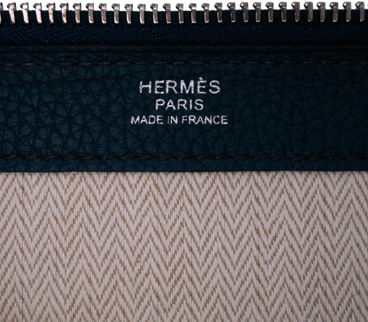 Hermès Togo Swift Endless Road Clutch Blauw