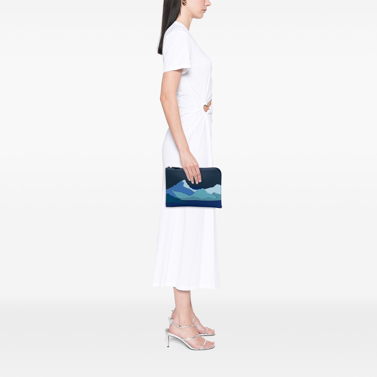 Hermès Togo Swift Endless Road Clutch Blauw
