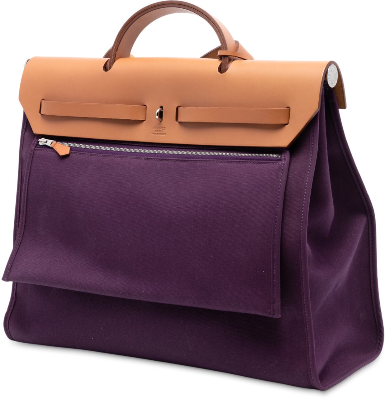 Hermès Toile Verso Herbag Zip 39 Paars