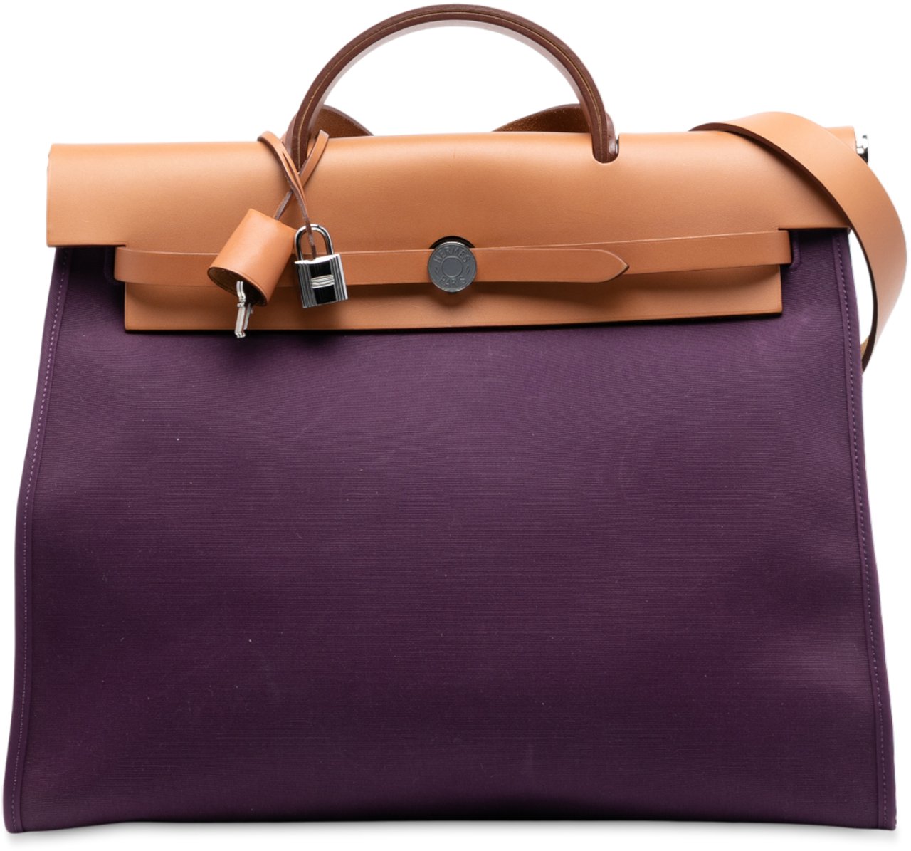 Hermès Toile Verso Herbag Zip 39 Paars