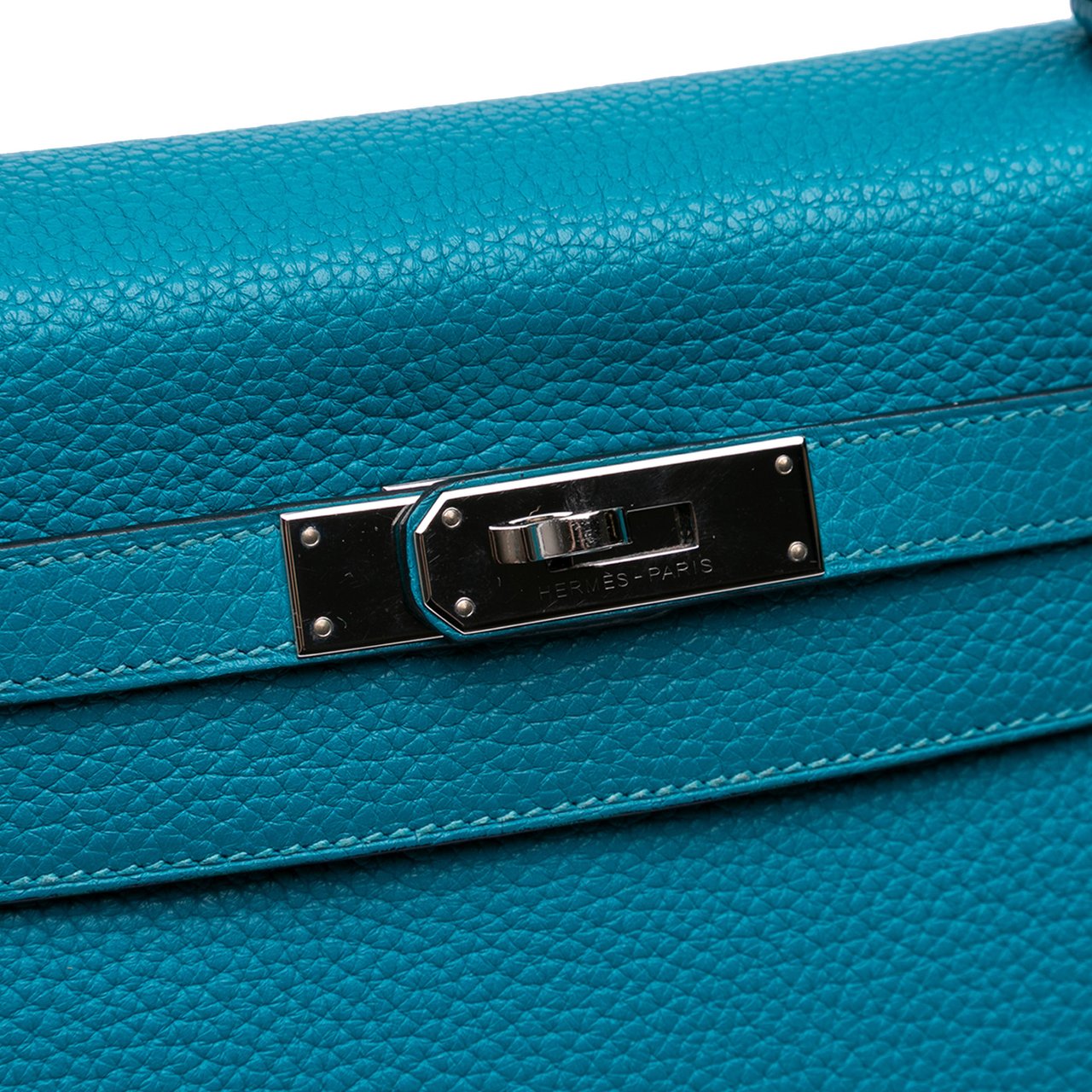 Hermès Togo Amazon Kelly II Retourne 32 Blauw