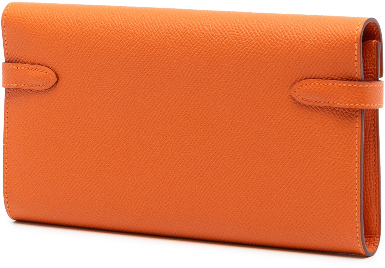 Hermès Epsom Kelly Longue Wallet long wallets Oranje