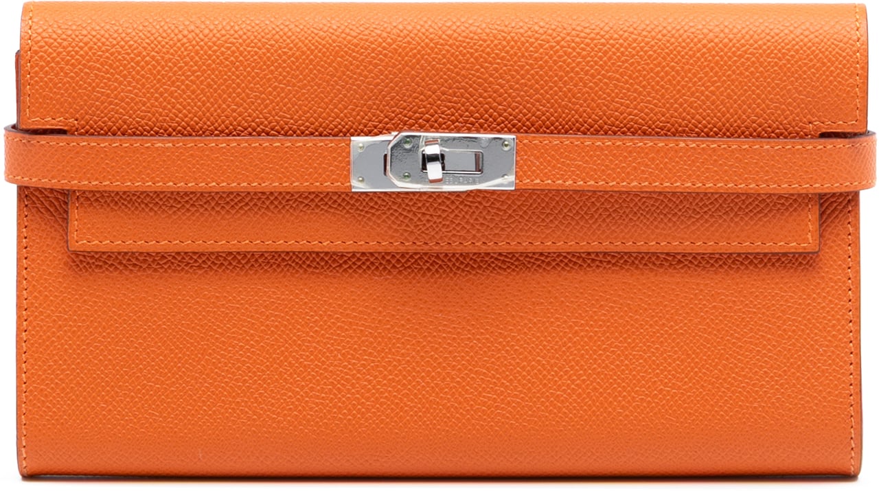 Hermès Epsom Kelly Longue Wallet long wallets Oranje