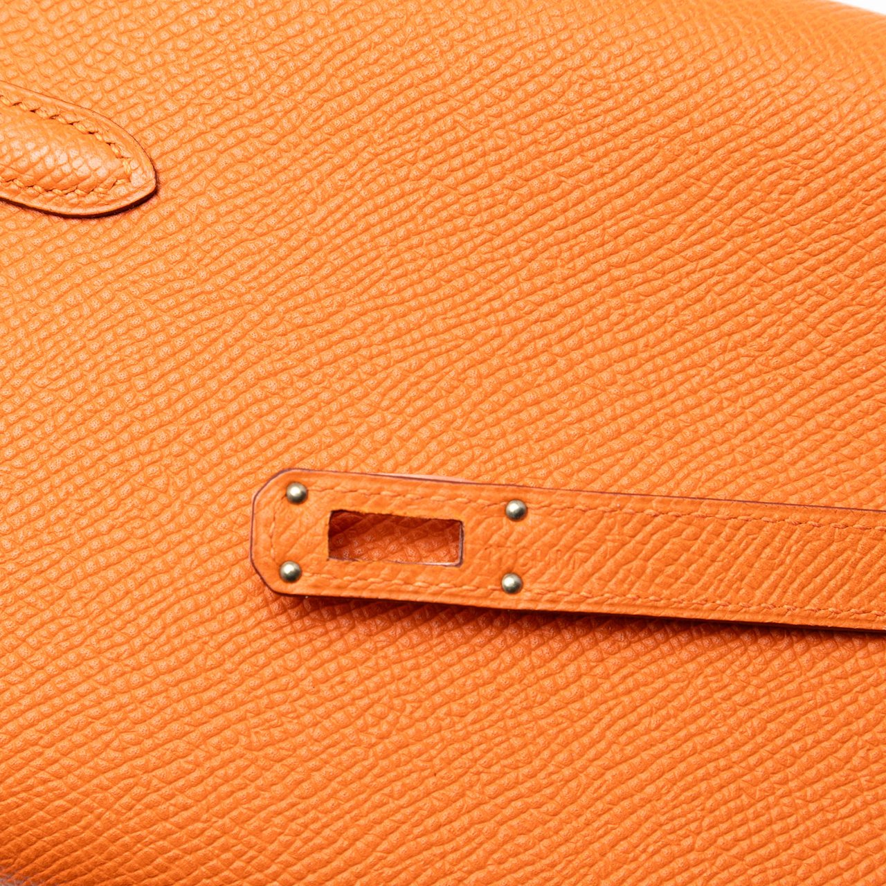 Hermès Epsom Kelly Longue Wallet long wallets Oranje