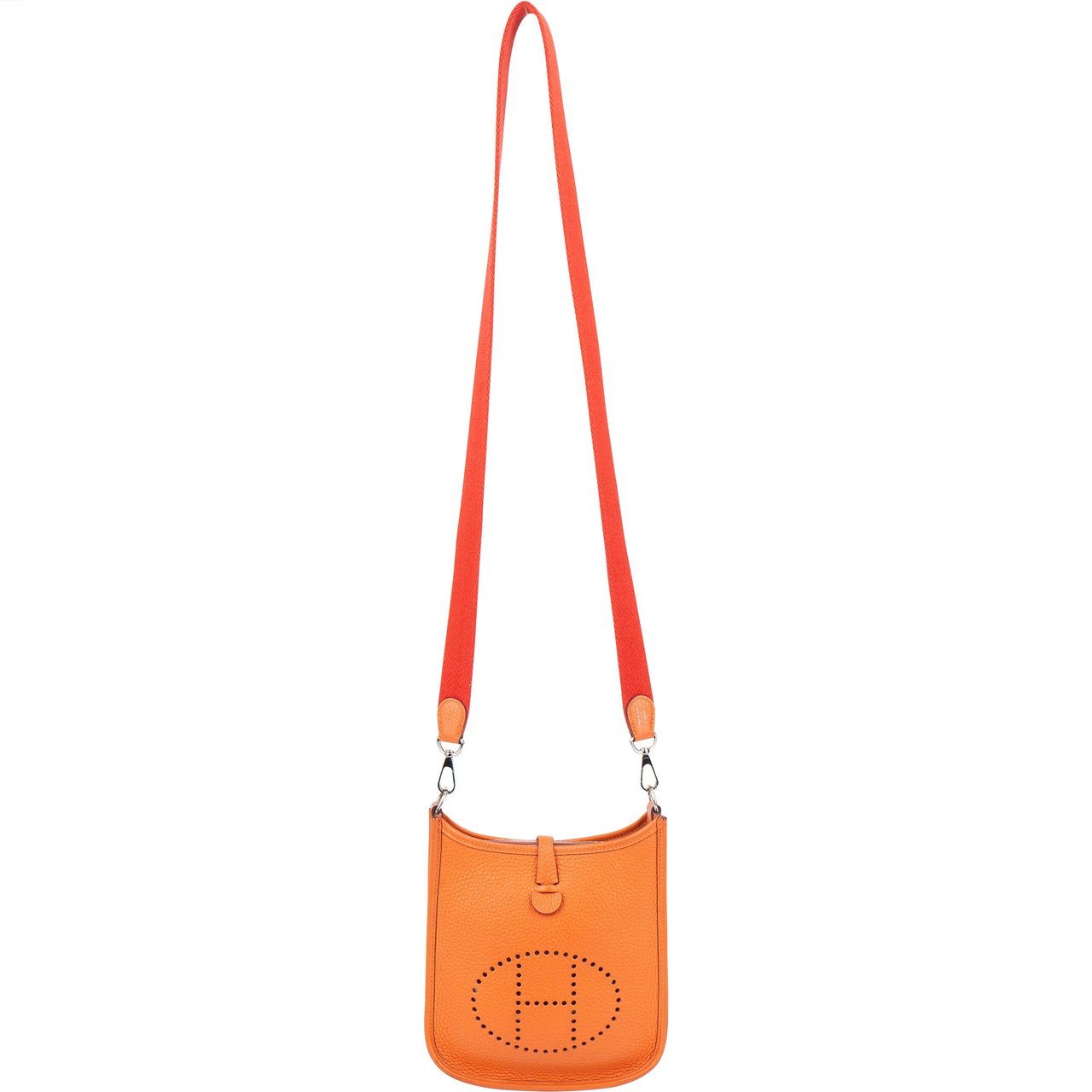 Hermès Orange Clemence Leather Evelyne 16 Crossbody Bag Oranje