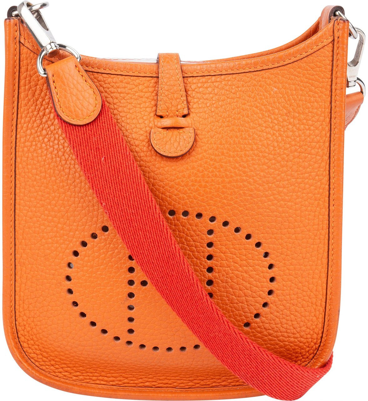 Hermès Orange Clemence Leather Evelyne 16 Crossbody Bag Oranje