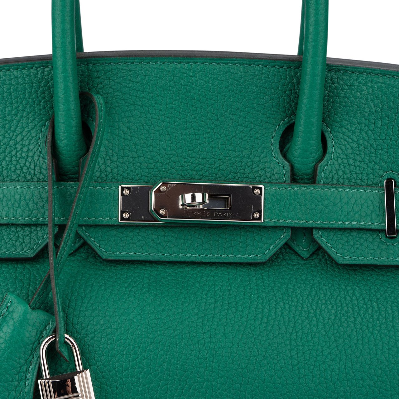 Hermès Hermès Vert Vertigo Verso Taurillon Clemence Leather Birkin 30 Handbag (2018) Groen