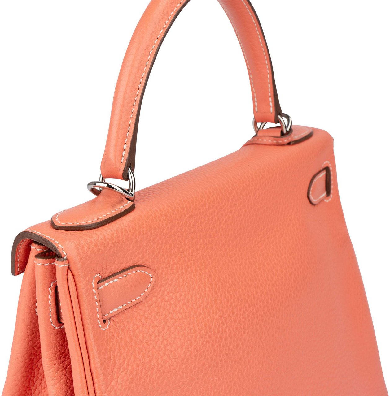 Hermès Taurillon Clemence Crevette Kelly 28 Retourne Handbag Roze