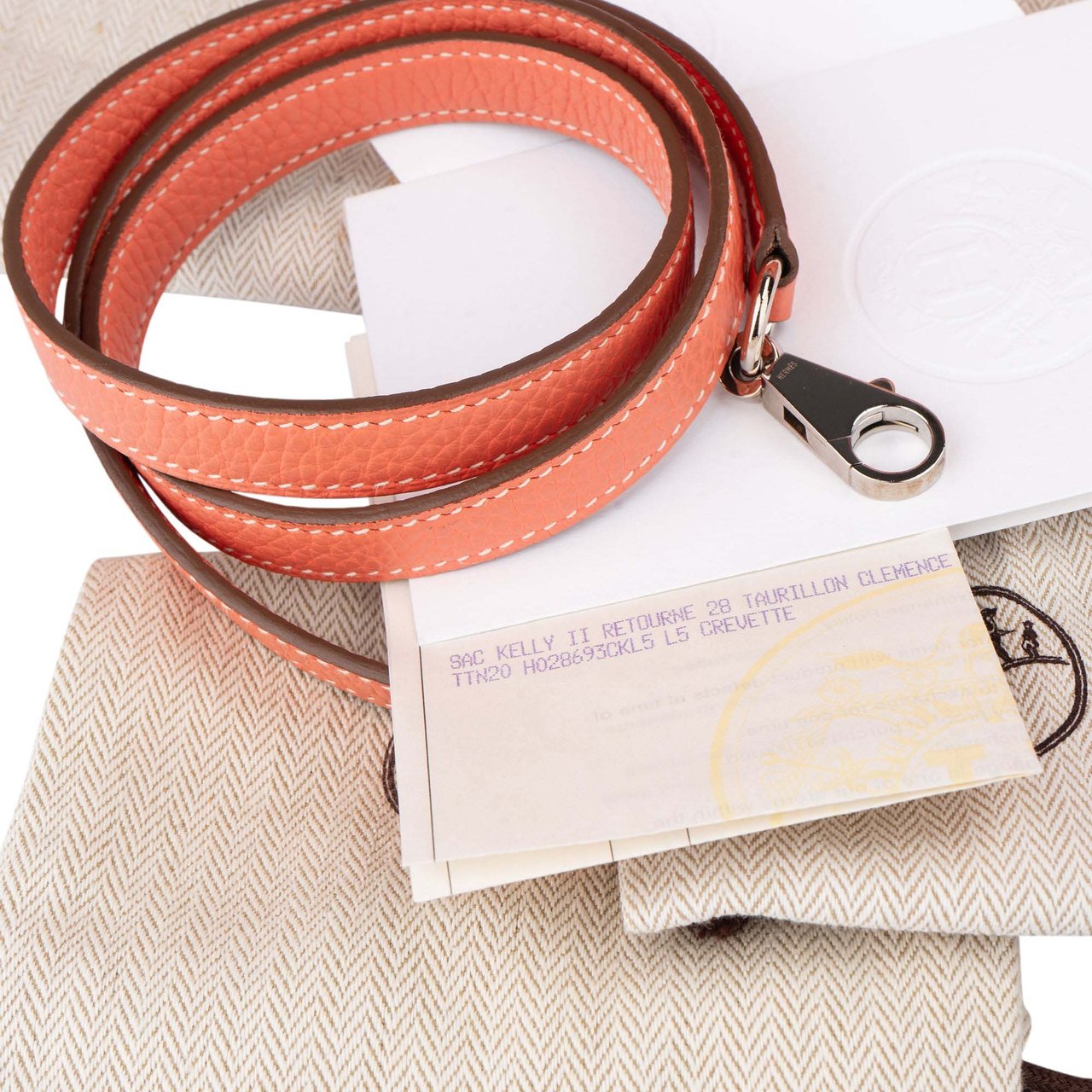 Hermès Taurillon Clemence Crevette Kelly 28 Retourne Handbag Roze
