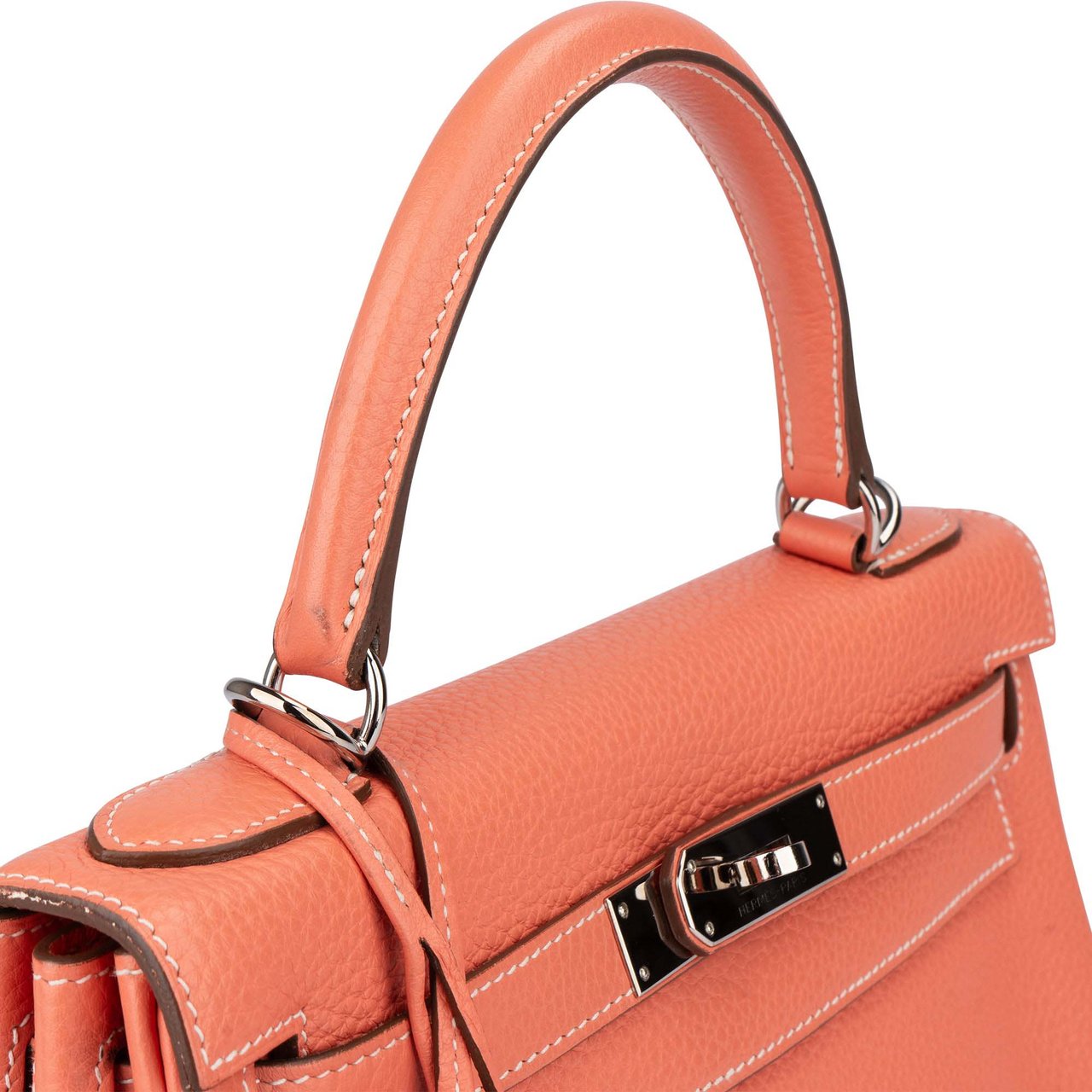 Hermès Taurillon Clemence Crevette Kelly 28 Retourne Handbag Roze