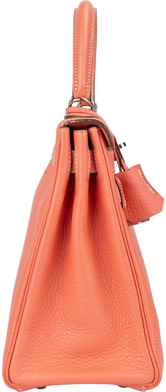 Hermès Taurillon Clemence Crevette Kelly 28 Retourne Handbag Roze