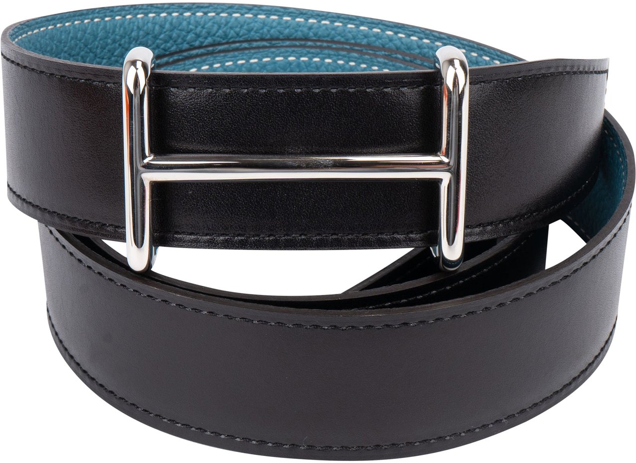 Hermès Hermès Reversible Leather Idem Belt (90) Blauw