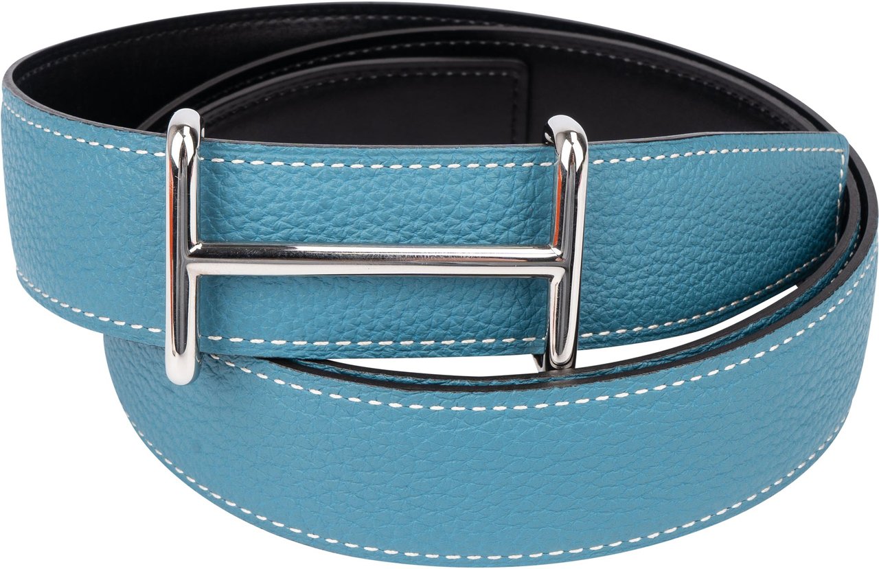 Hermès Hermès Reversible Leather Idem Belt (90) Blauw