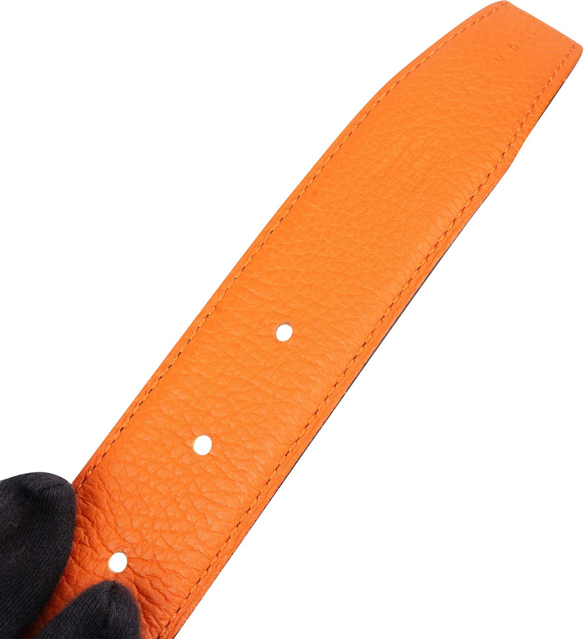 Hermès Hermès Reversible Leather Street Emaille Belt (90) Oranje