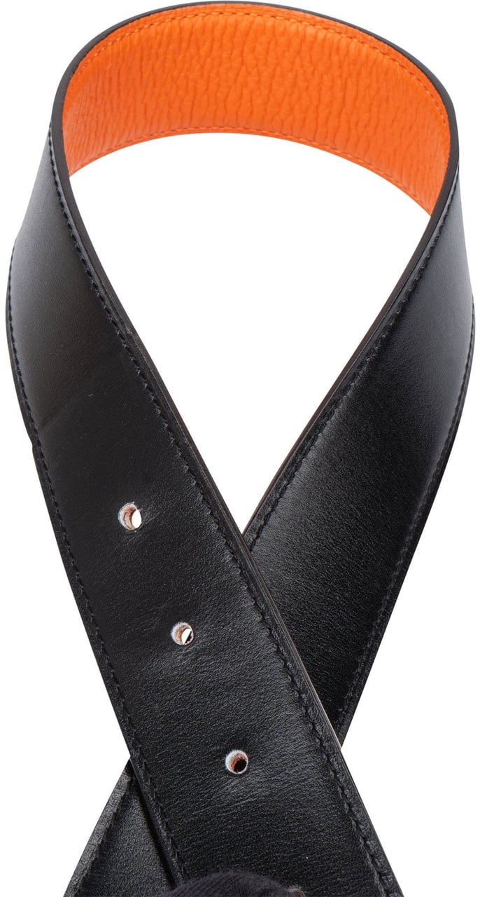 Hermès Hermès Reversible Leather Street Emaille Belt (90) Oranje