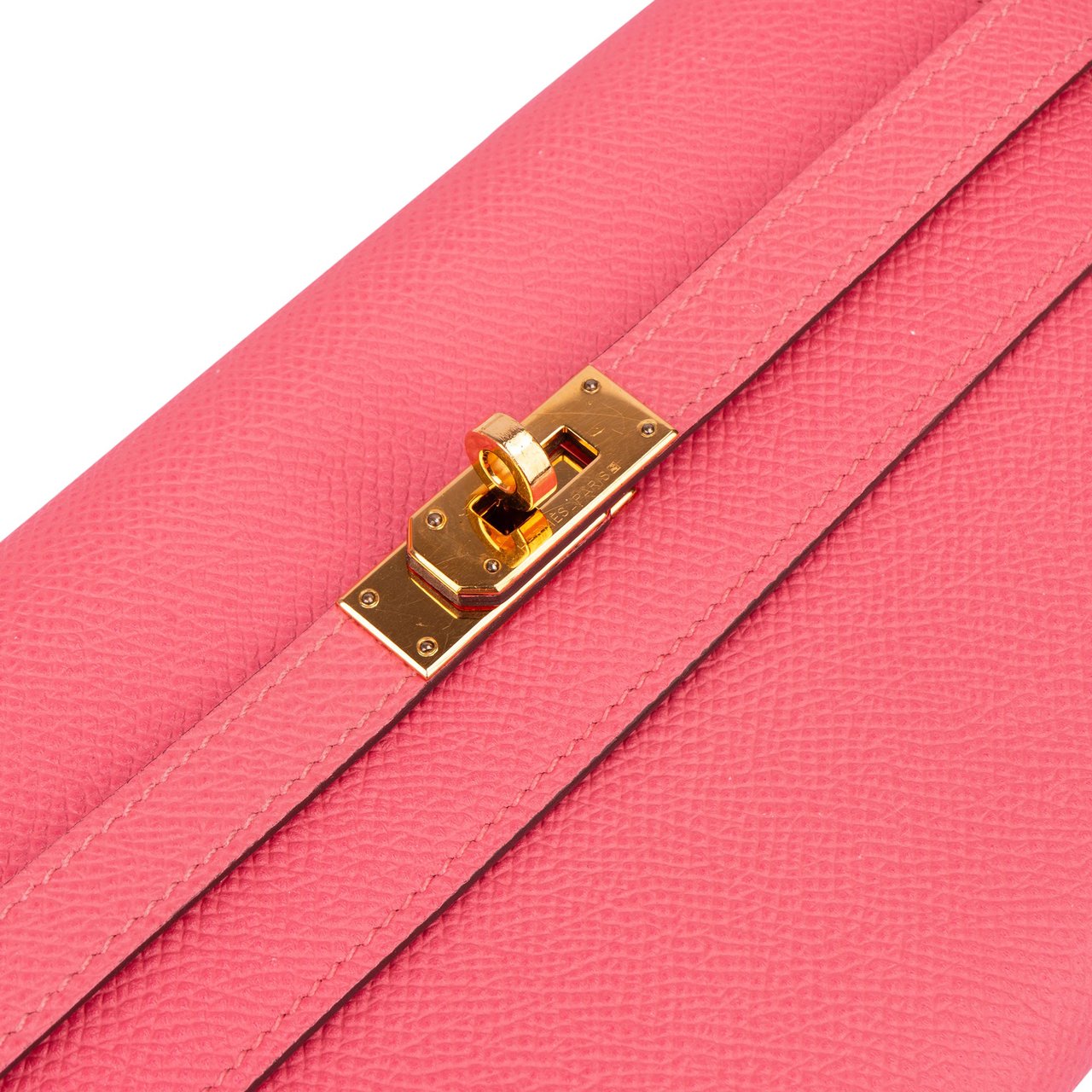 Hermès Hermès Pink Epsom Leather Kelly Wallet Rood