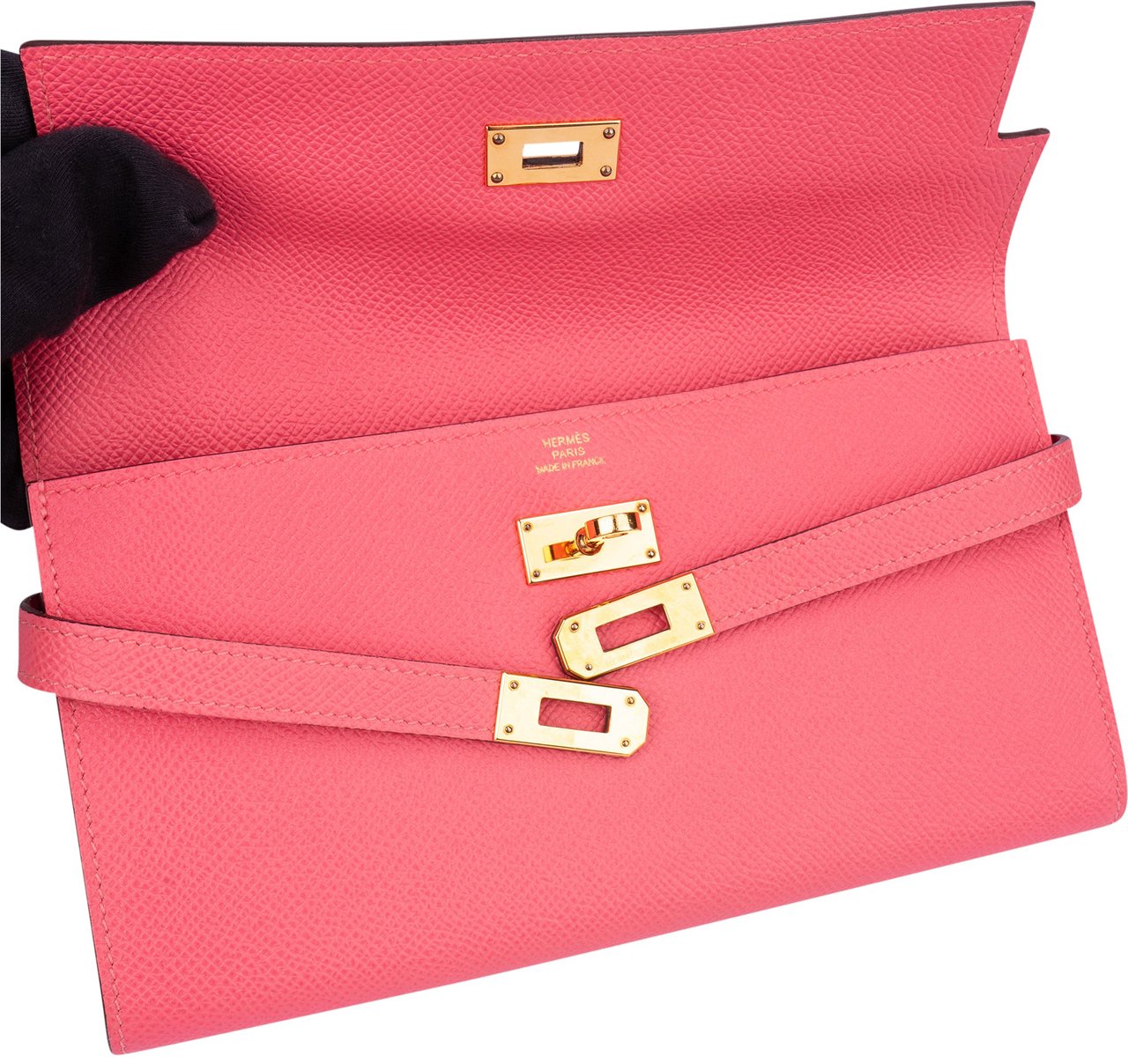 Hermès Hermès Pink Epsom Leather Kelly Wallet Rood