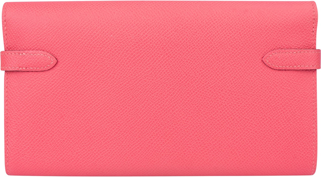 Hermès Hermès Pink Epsom Leather Kelly Wallet Rood