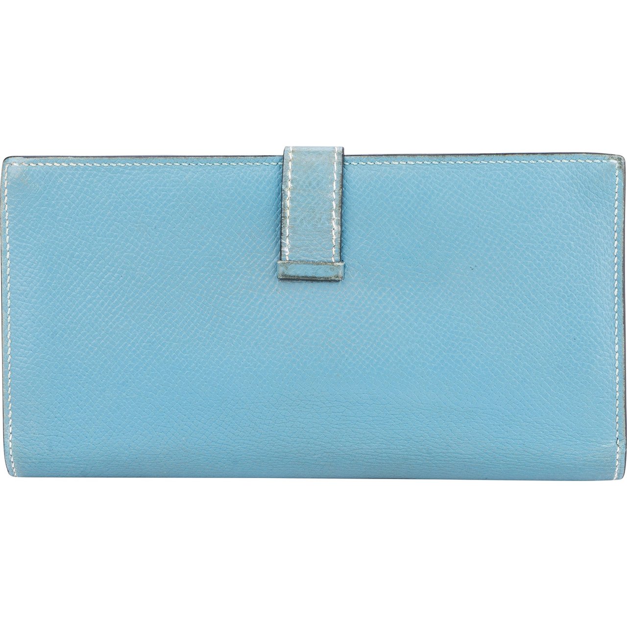 Hermès Hermès Blue Epsom Leather Bearn Bifold Wallet Blauw