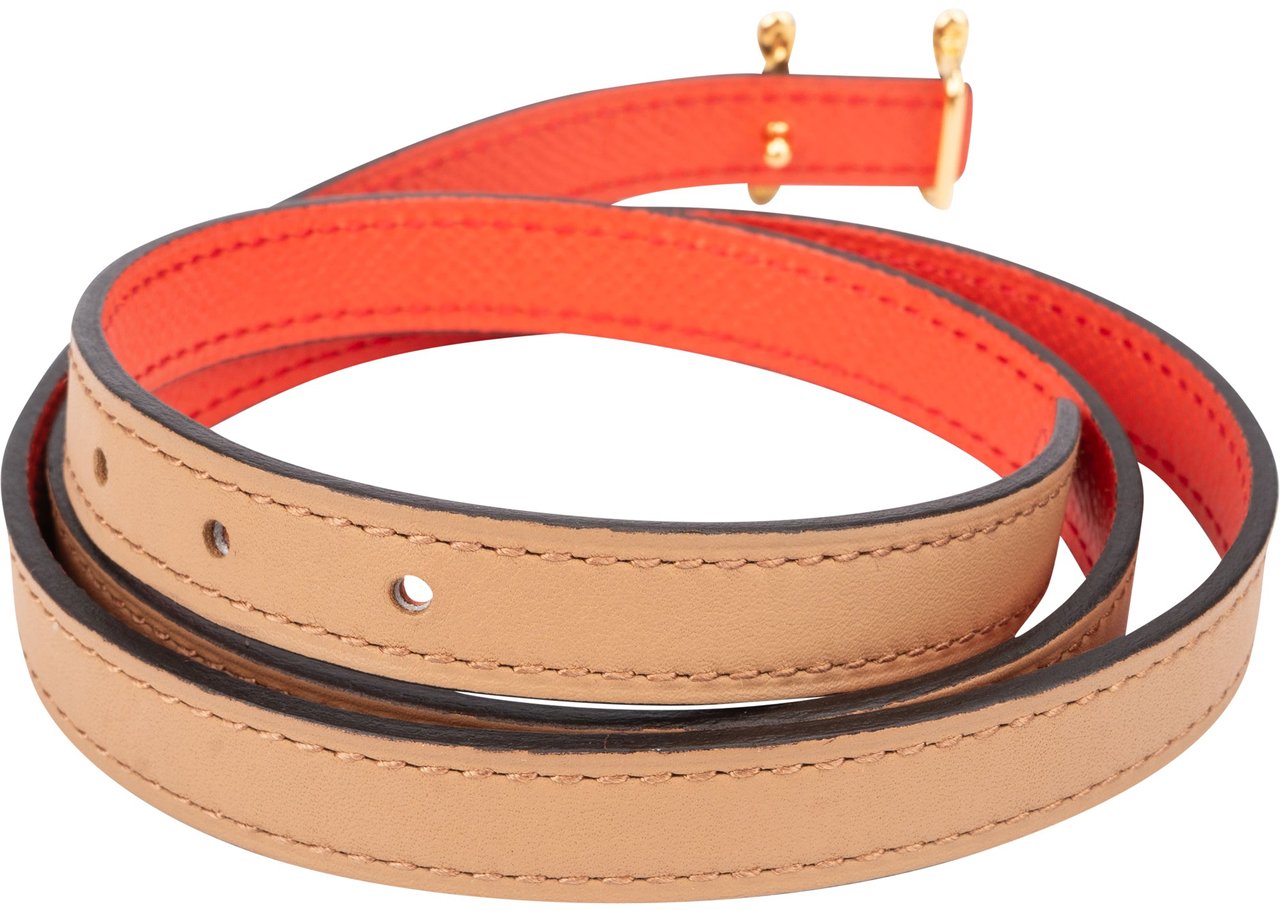 Hermès Reversible Leather Torsad Mini Belt Bruin