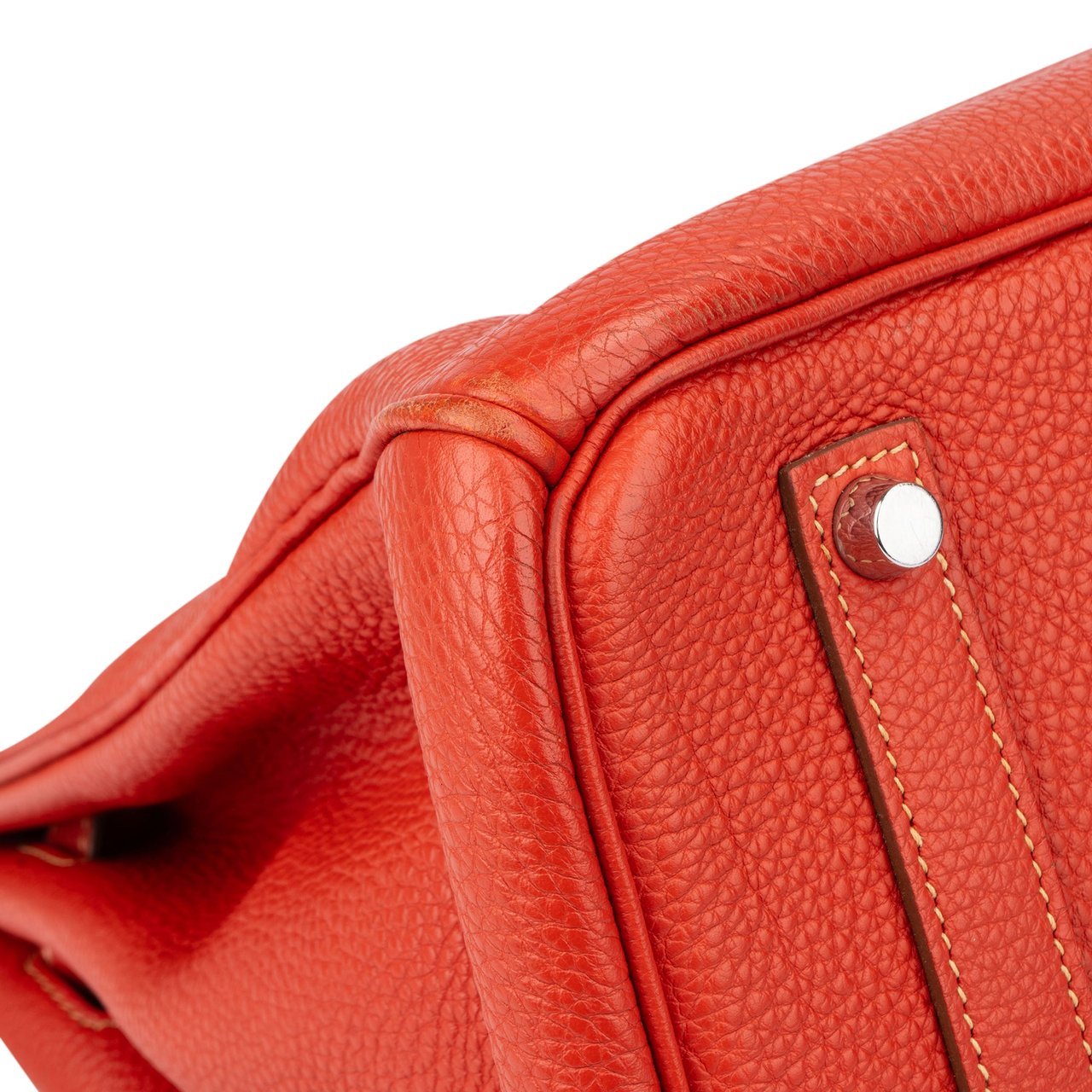 Hermès Hermès Clemence Leather Birkin 35 Handbag Rood
