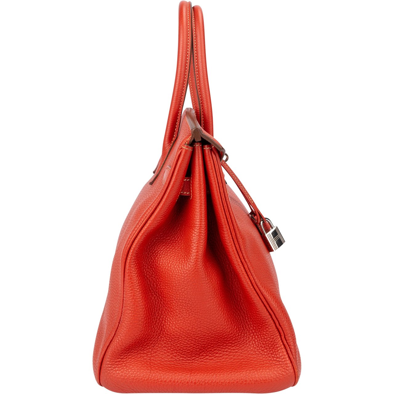 Hermès Hermès Clemence Leather Birkin 35 Handbag Rood
