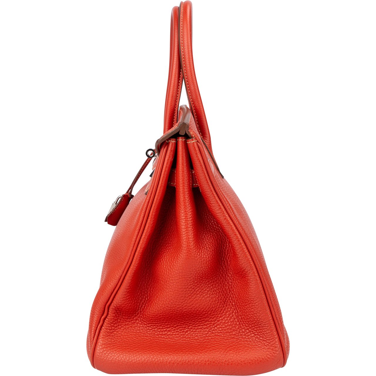Hermès Hermès Clemence Leather Birkin 35 Handbag Rood