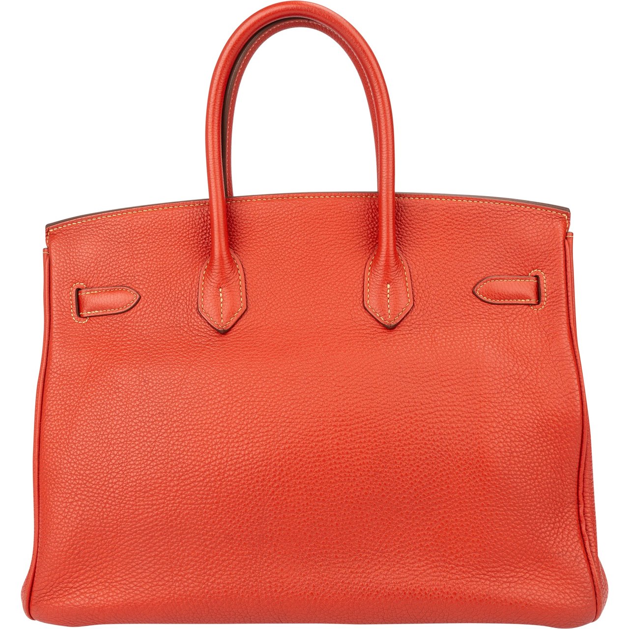 Hermès Hermès Clemence Leather Birkin 35 Handbag Rood