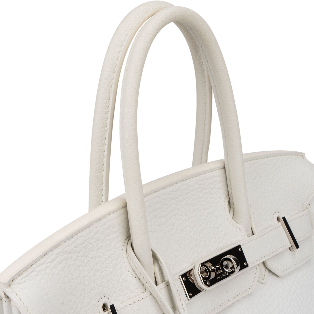 Hermès Hermès All White Clemence Leather Birkin 30 Handbag Wit