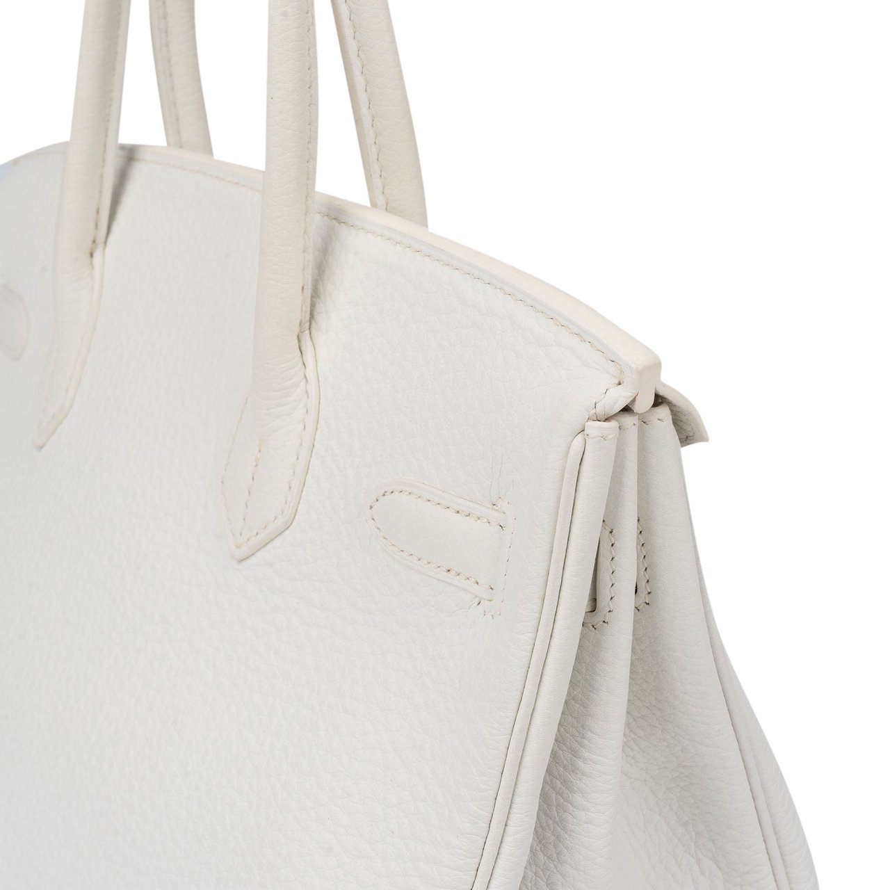 Hermès Hermès All White Clemence Leather Birkin 30 Handbag Wit