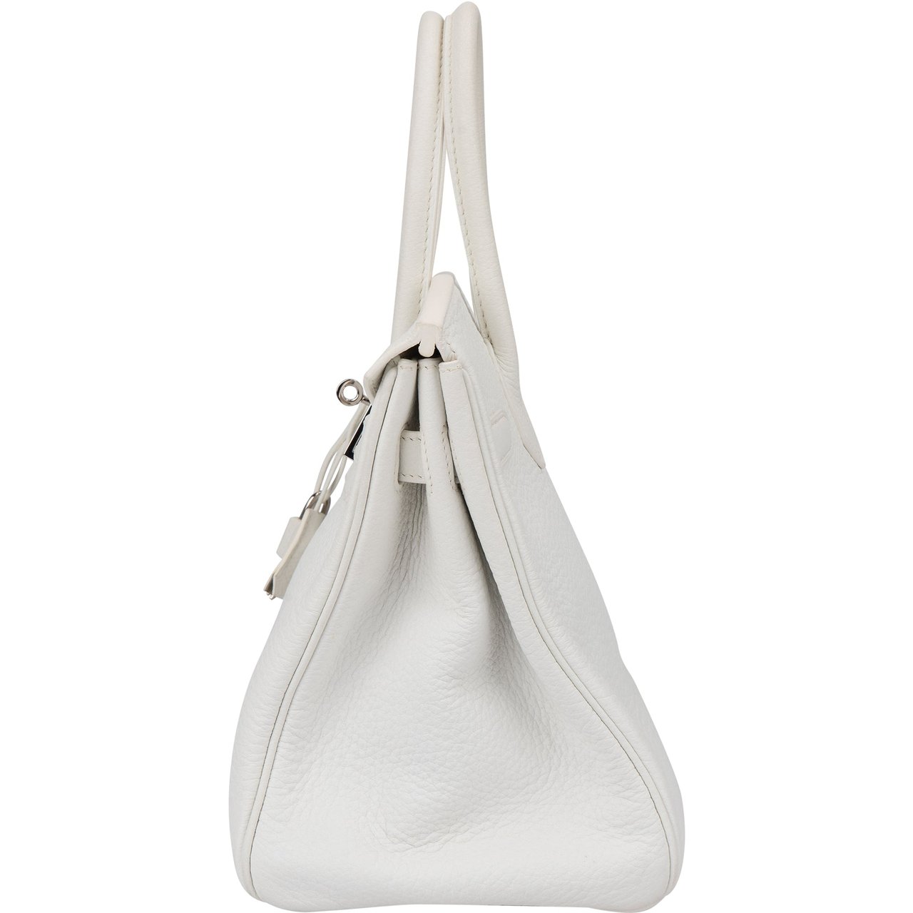 Hermès Hermès All White Clemence Leather Birkin 30 Handbag Wit