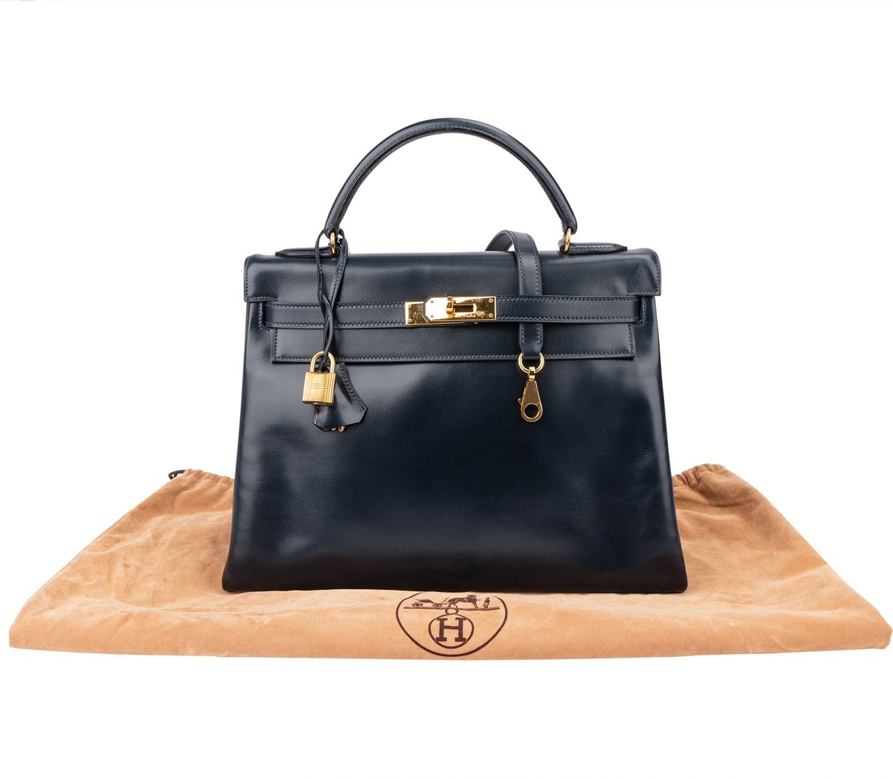 Hermès Hermès Bleu Boxcalf Kelly 32 Handbag Zwart