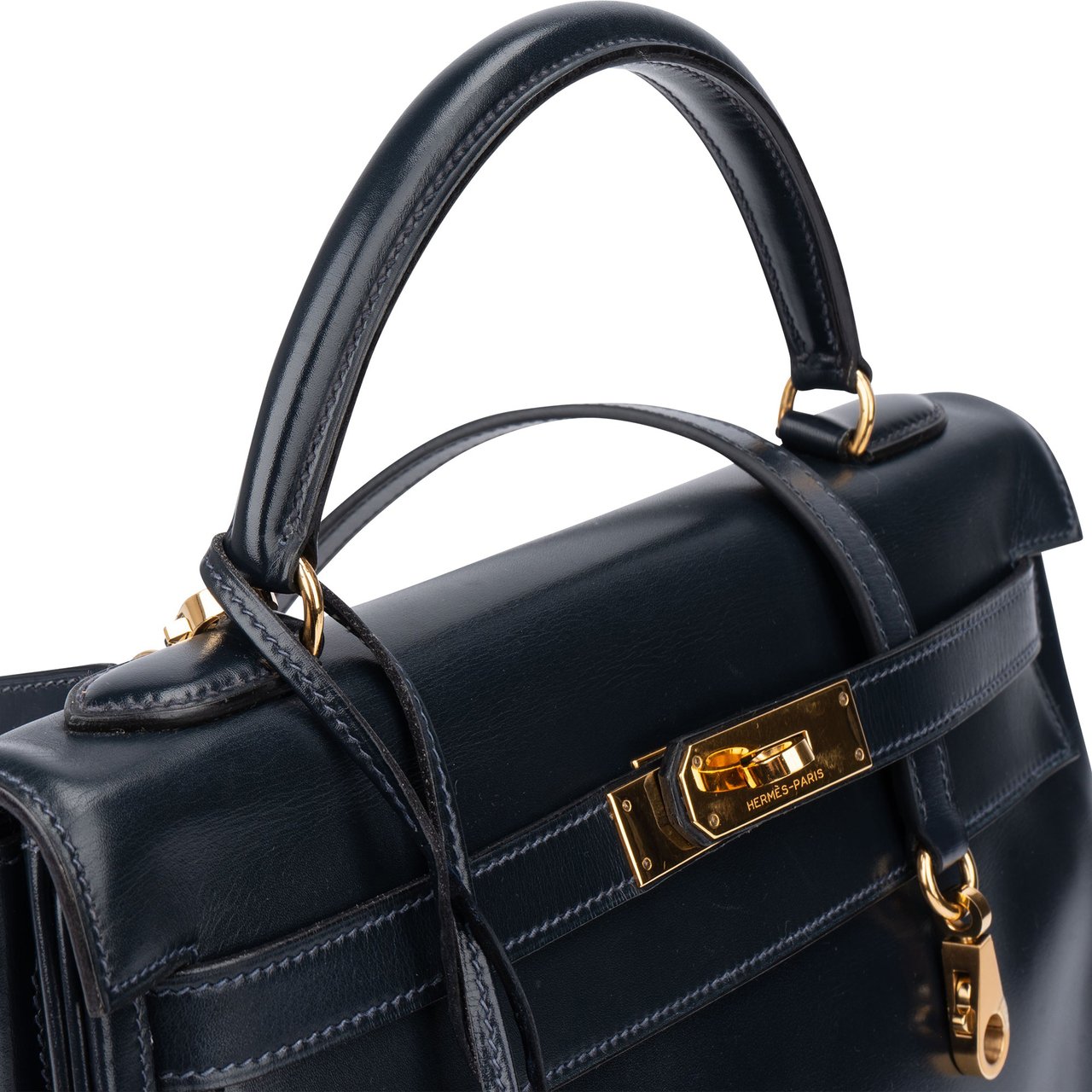 Hermès Hermès Bleu Boxcalf Kelly 32 Handbag Zwart