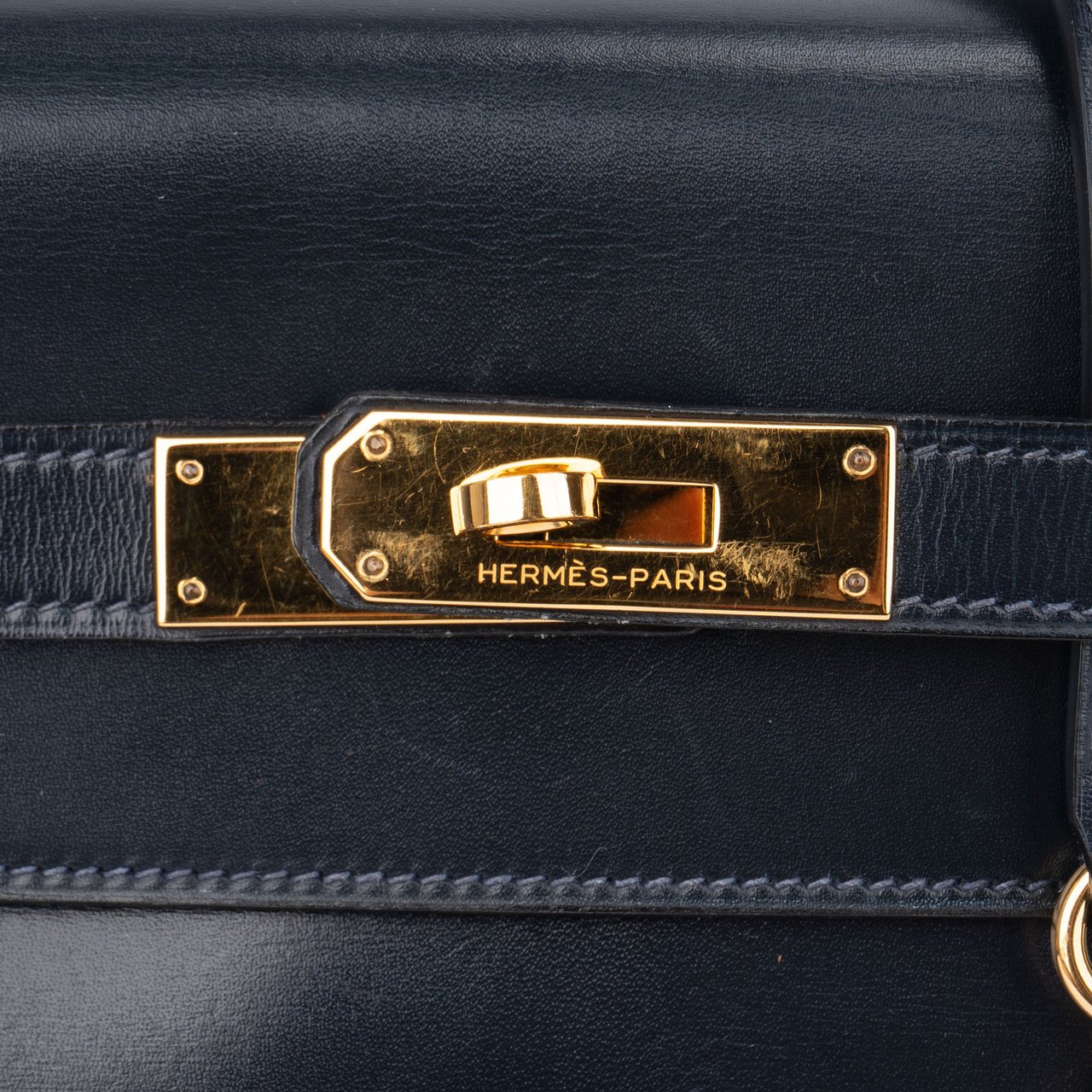 Hermès Hermès Bleu Boxcalf Kelly 32 Handbag Zwart