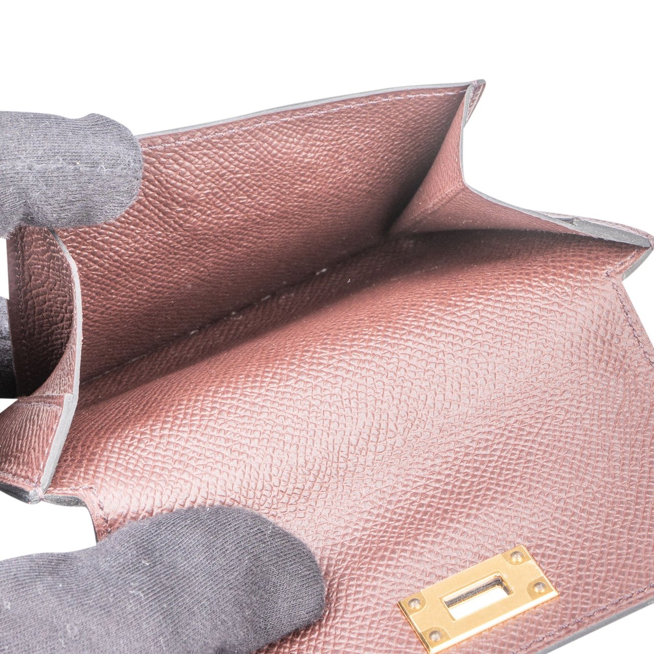 Hermès Hermès Epsom Leather Kelly Pocket Wallet Laiton Bruin