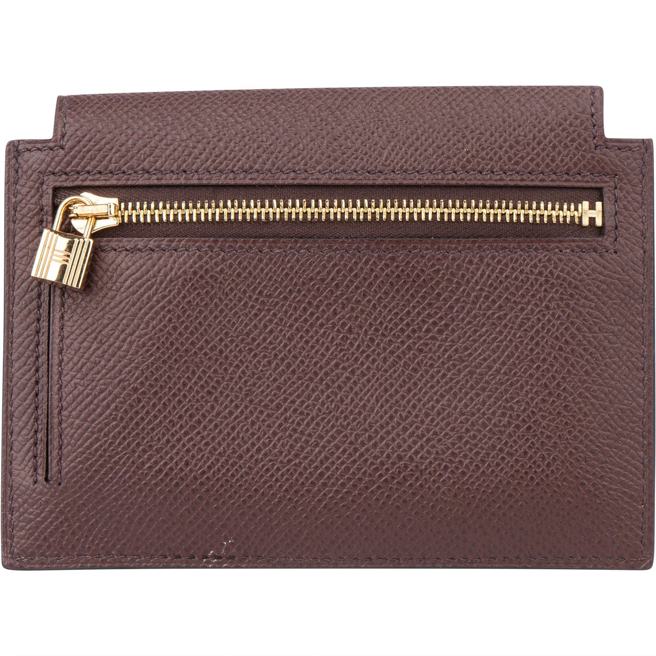 Hermès Hermès Epsom Leather Kelly Pocket Wallet Laiton Bruin