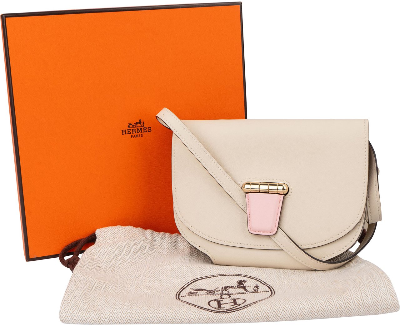 Hermès Hermès Bicolor Swift Leather Convoyeur Crossbody Bag Wit