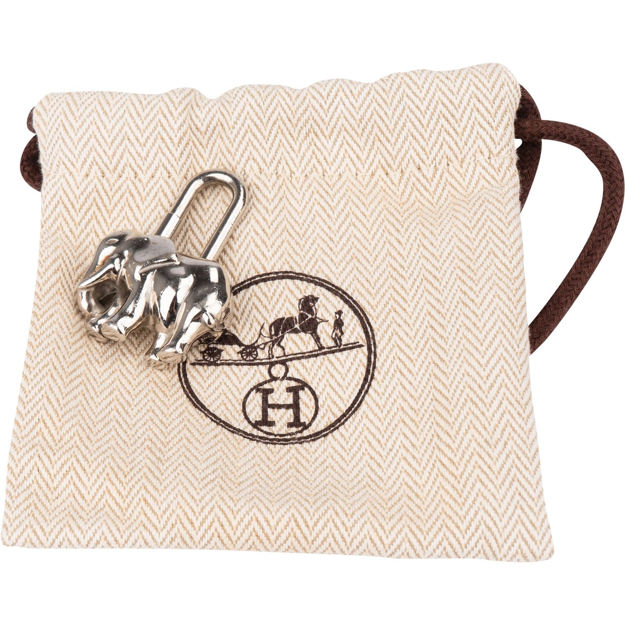 Hermès Hermès Palladium Elephant Cadena Pendant Zilver