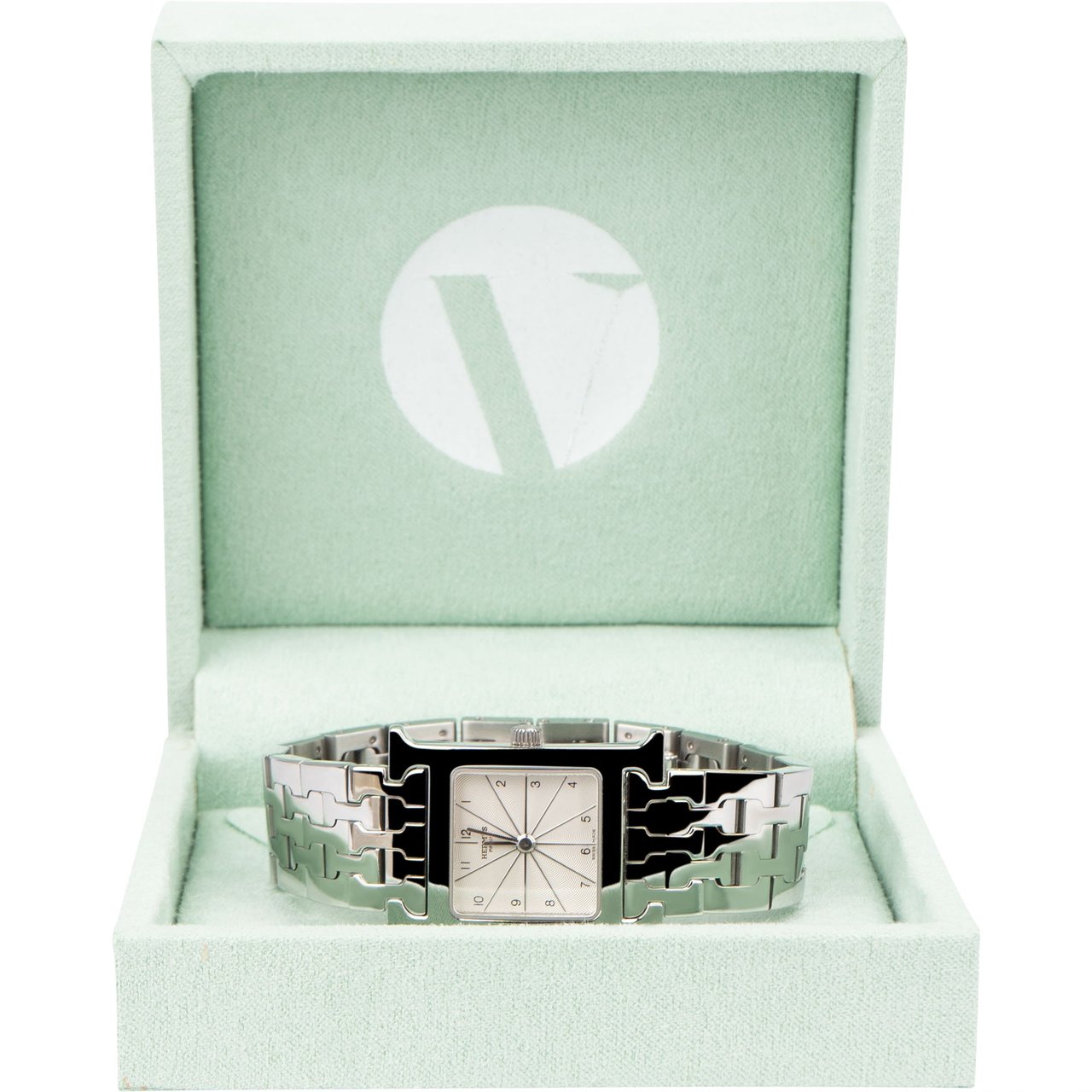 Hermès Hermès Silver Tone Heure H Women Watch HH1.210 Zilver
