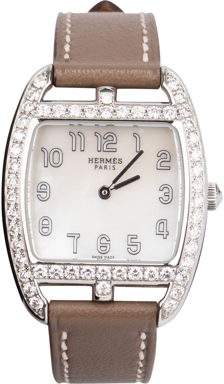 Hermès Hermès Silver Tone Diamant Cape Cod Tonneau Women Watch CT1.230 Divers