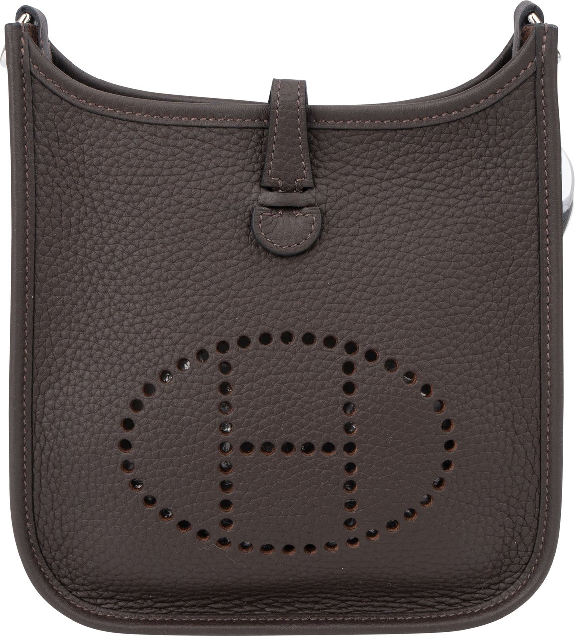 Hermès Hermès Brun Clemence Leather Evelyne 16 Crossbody Bag Bruin