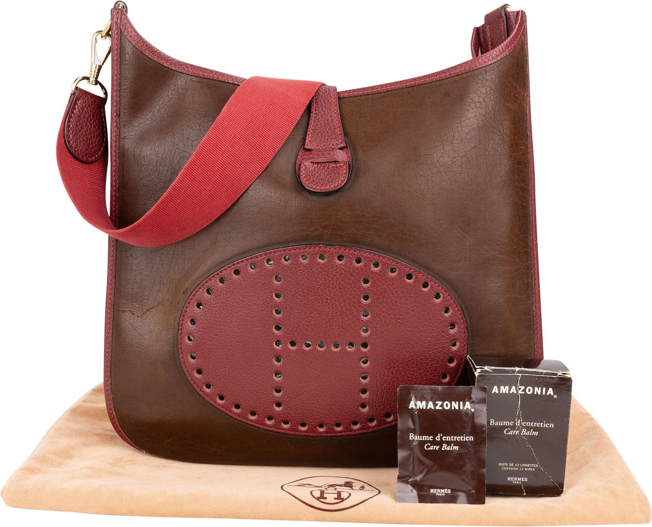 Hermès Hermès Amazonia Marron Evelyne GM Crossbody Bag Bruin