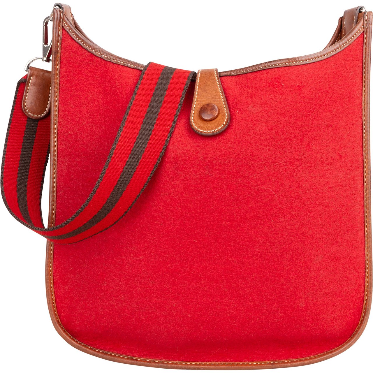 Hermès Rouge Wool Felt Evelyne PM Crossbody Bag Rood