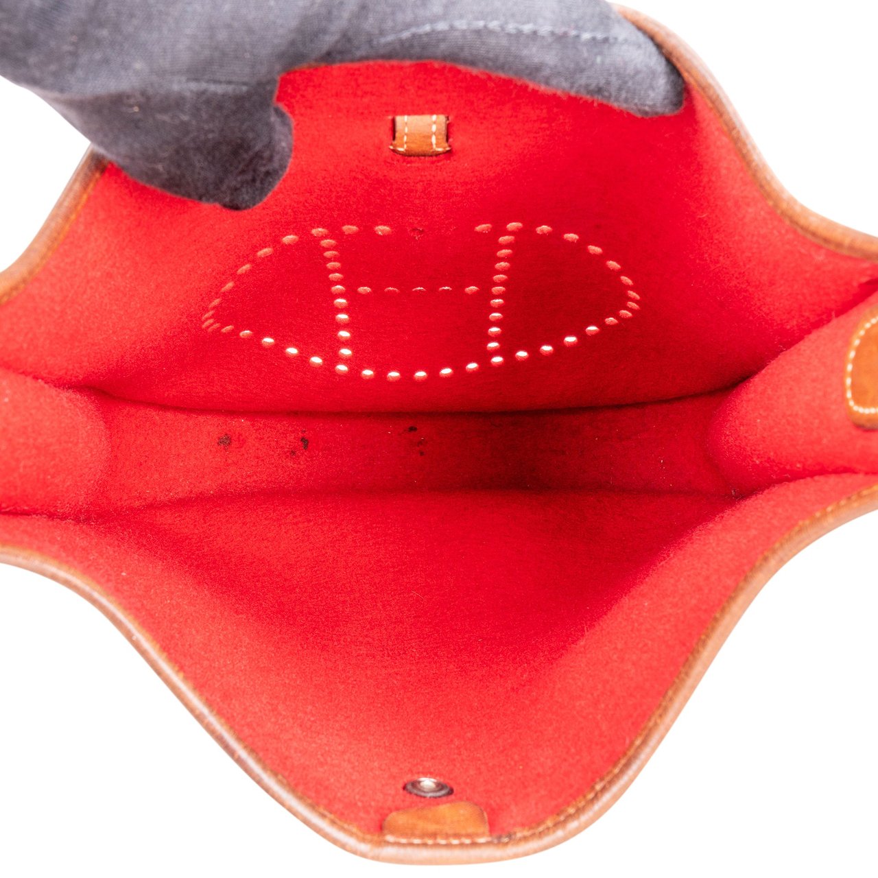 Hermès Hermès Rouge Wool Felt Evelyne PM Crossbody Bag Rood