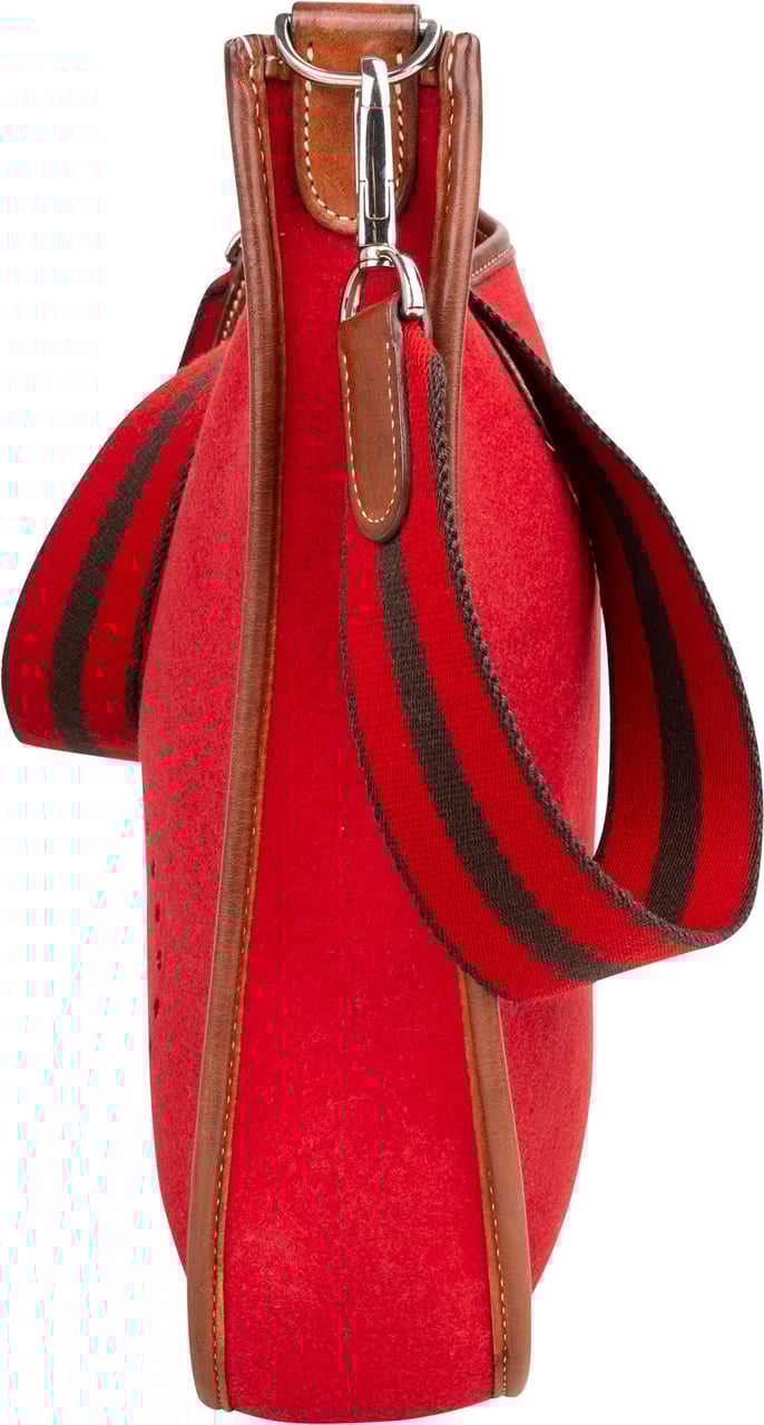Hermès Hermès Rouge Wool Felt Evelyne PM Crossbody Bag Rood